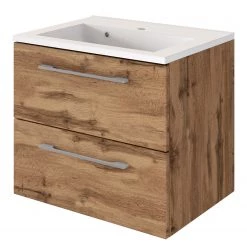 Giessbach Meuble avec vasque Davos IV - Imitation chêne wotan - Largeur : 60 cm