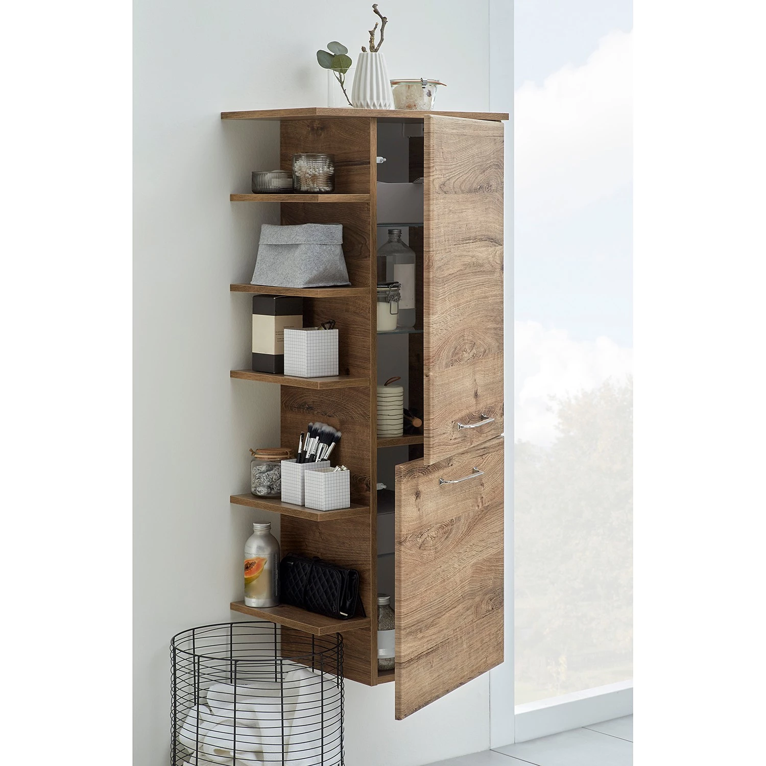 Pelipal Armoire de salle de bain Filo II - Imitation chêne foncé 4 Pelipal Armoire de salle de bain Filo II - Imitation chêne foncé – Image 2