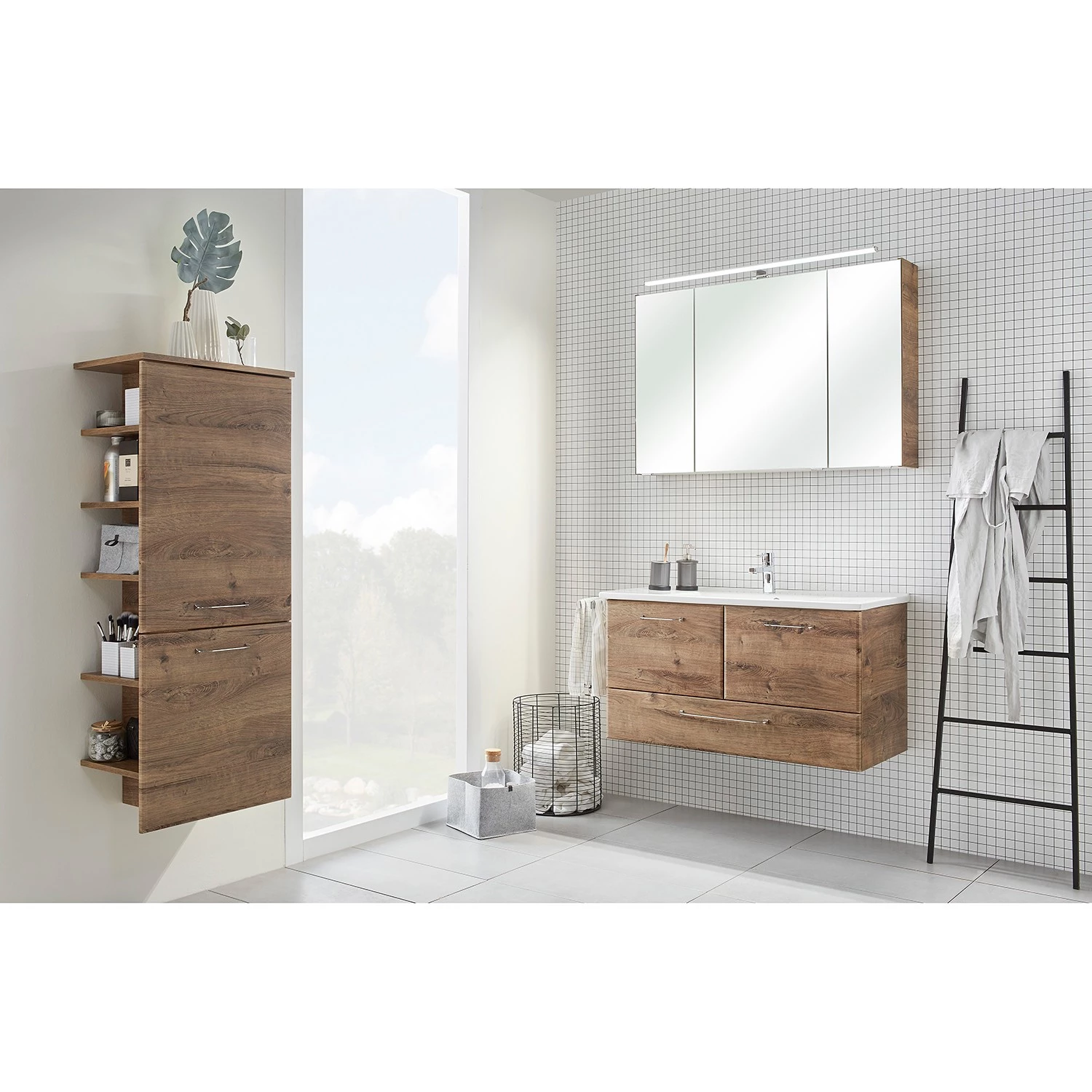 Pelipal Armoire de salle de bain Filo II - Imitation chêne foncé 5 Pelipal Armoire de salle de bain Filo II - Imitation chêne foncé – Image 3