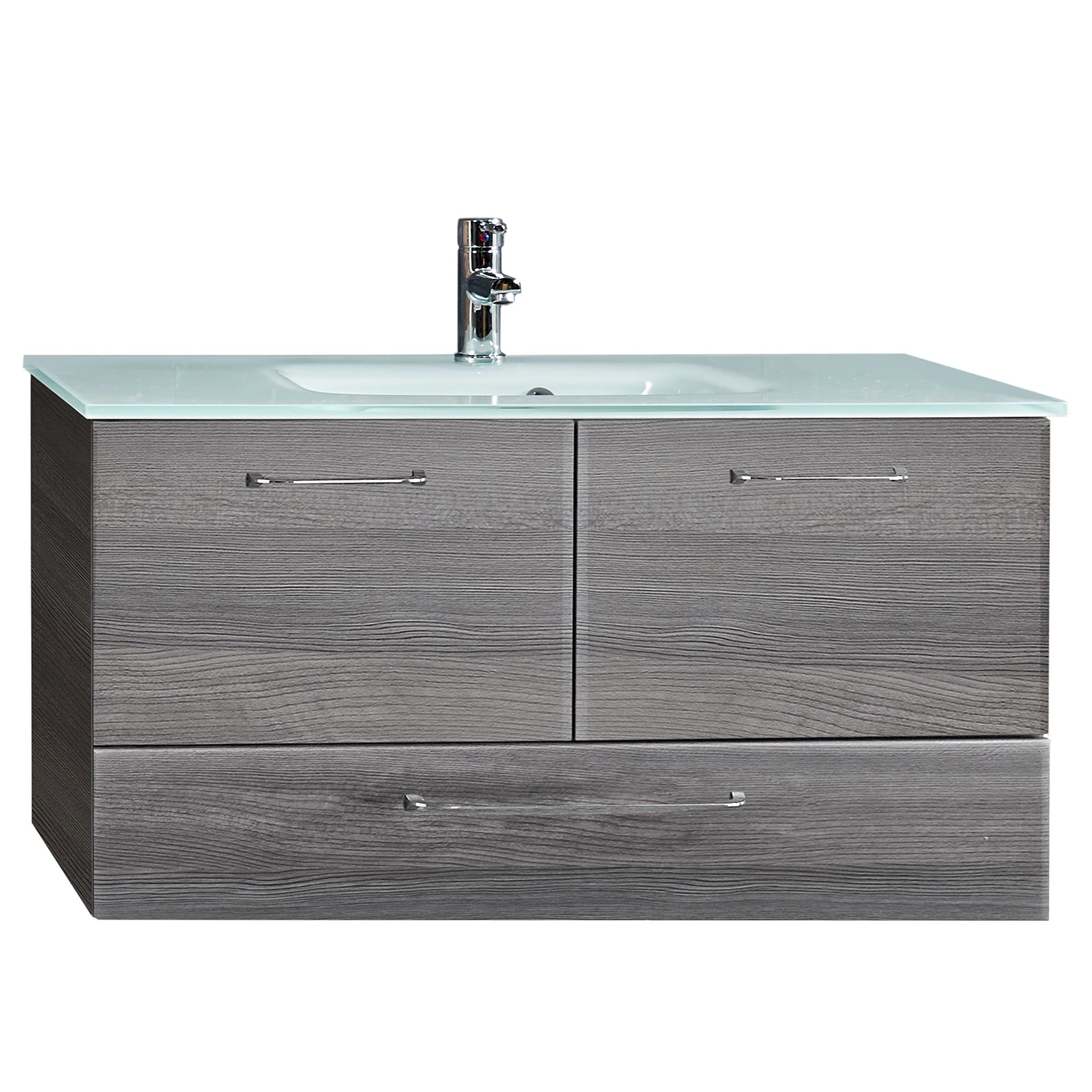Pelipal Meuble avec vasque Filo II - Avec vasque en verre - Graphite - Largeur : 100 cm 4 Pelipal Meuble avec vasque Filo II - Avec vasque en verre - Graphite - Largeur : 100 cm – Image 2