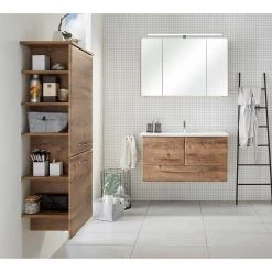 Pelipal Meuble avec vasque TiberioQuickset 341 I - Avec vasque en fonte minérale - Imitation chêne foncé - Largeur : 100 cm -Meubles de salle de bain Soldes 2022 1000215558 200626 06101300163 MOOD DETAILS P000000001000215558 mood