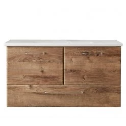 Pelipal Meuble avec vasque TiberioQuickset 341 I - Avec vasque en fonte minérale - Imitation chêne foncé - Largeur : 100 cm -Meubles de salle de bain Soldes 2022 1000215558 200626 06101400164 DETAILS P000000001000215558