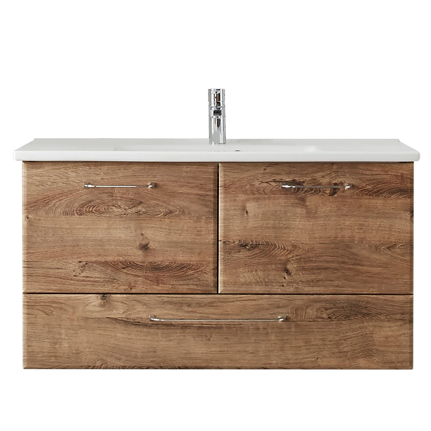 Pelipal Meuble avec vasque Filo III - Avec vasque en céramique - Imitation chêne foncé - Largeur : 100 cm 4 Pelipal Meuble avec vasque Filo III - Avec vasque en céramique - Imitation chêne foncé - Largeur : 100 cm – Image 2