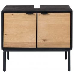 Studio Copenhagen Meuble sous lavabo Xavi - Placage en bois véritable / Métal - Chêne / Chêne noir -Meubles de salle de bain Soldes 2022 1000218021 220107 12565700055 DETAILS P000000001000218021