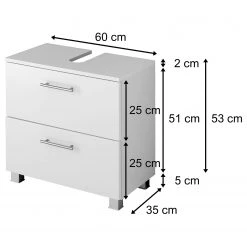 Giessbach Meuble sous lavabo Porta II - Blanc brillant -Meubles de salle de bain Soldes 2022 1000218411 200709 14350500059 SKETCH DETAILS P000000001000218411 sketch