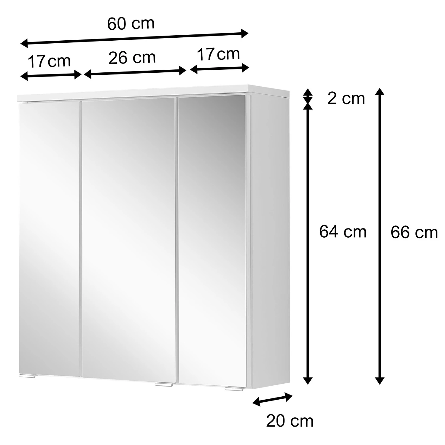 Giessbach Armoire de toilette Porta - Blanc - Largeur : 60 cm 10 Giessbach Armoire de toilette Porta - Blanc - Largeur : 60 cm – Image 8