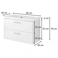 Giessbach Meuble avec vasque Porta - blanc brillant - Largeur : 80 cm -Meubles de salle de bain Soldes 2022 1000218426 200709 14360300105 SKETCH DETAILS P000000001000218426 sketch