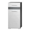 Trendteam Meuble bas Storm Light - Blanc brillant / Imitation chêne de Sardaigne gris cendré