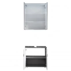 Trendteam Salle de bain Storm Light VI (2 élém.) - Blanc brillant / Imitation chêne de Sardaigne gris cendré -Meubles de salle de bain Soldes 2022 1000218773 200902 13522000017 DETAILS P000000001000218773