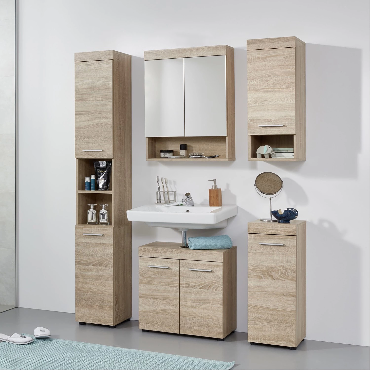 Trendteam Meuble sous lavabo Runner - Imitation chêne brut de sciage 4 Trendteam Meuble sous lavabo Runner - Imitation chêne brut de sciage – Image 2