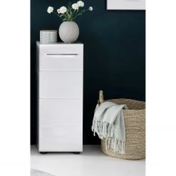 Trendteam Meuble bas Nano - Blanc brillant / Imitation béton -Meubles de salle de bain Soldes 2022 1000221749 200812 14365900018 MOOD DETAILS P000000001000221749 mood