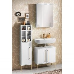 Schildmeyer Salle de bain Sarah II (3 éléments) - Avec éclairage - Blanc