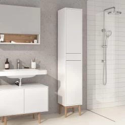 Mørteens Colonne de salle de bain Lindholm - Partiellement en chêne massif - Blanc -Meubles de salle de bain Soldes 2022 1000223393 210914 15363300005 MOOD DETAILS P000000001000223393 mood