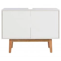 Mørteens Meuble sous lavabo Lindholm - Partiellement en chêne massif - Blanc -Meubles de salle de bain Soldes 2022 1000223396 220317 030 DETAILS P000000001000223396