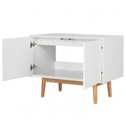 Mørteens Meuble sous lavabo Lindholm - Partiellement en chêne massif - Blanc -Meubles de salle de bain Soldes 2022 1000223396 220317 031 DETAILS P000000001000223396