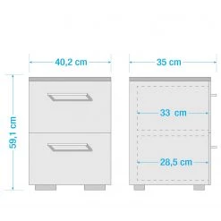 Schildmeyer Meuble sous lavabo Carlos - Blanc - Largeur : 40 cm -Meubles de salle de bain Soldes 2022 1000224847 200910 06034400004 SKETCH DETAILS P000000001000224847 sketch