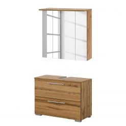 Schildmeyer Salle de bain Carlos IV (2 éléments) - Éclairage inclus - Imitation chêne rustique