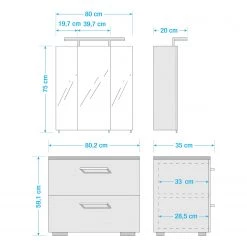Schildmeyer Salle de bain Carlos V (2 éléments) - Éclairage intégré - Blanc -Meubles de salle de bain Soldes 2022 1000224865 200910 06095200007 SKETCH DETAILS P000000001000224865 sketch