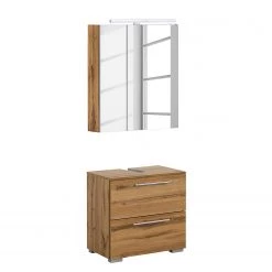 Schildmeyer Salle de bain Carlos III (2 éléments) - Éclairage inclus - Imitation chêne rustique