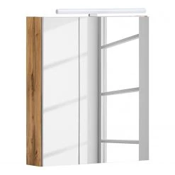 Schildmeyer Salle de bain Carlos III (2 éléments) - Éclairage inclus - Imitation chêne rustique -Meubles de salle de bain Soldes 2022 1000224868 201006 16224100046 DETAILS P000000001000224868