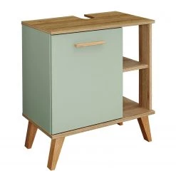 Pelipal Meuble sous lavabo Quickset 963 - Sauge / Imitation chêne Riviera