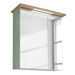 Pelipal Armoire de toilette Quickset 963 - Avec éclairage - Sauge / Imitation chêne Riviera