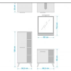 Pelipal Salle de bain Salvie III (3 éléments) - Avec éclairage - Sauge / Imitation chêne Riviera -Meubles de salle de bain Soldes 2022 1000225843 201016 14352800086 SKETCH DETAILS P000000001000225843 sketch