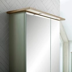 Pelipal Salle de bain Salvie IV (3 éléments) - Avec éclairage - Sauge / Imitation chêne Riviera -Meubles de salle de bain Soldes 2022 1000225853 201016 14353300112 DETAILS P000000001000225853