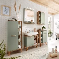 Pelipal Salle de bain Salvie V (5 éléments) - Avec éclairage - Sauge / Imitation chêne Riviera -Meubles de salle de bain Soldes 2022 1000225854 201016 14353600121 MOOD DETAILS P000000001000225854 mood