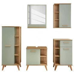 Pelipal Salle de bain Salvie V (5 éléments) - Avec éclairage - Sauge / Imitation chêne Riviera -Meubles de salle de bain Soldes 2022 1000225854 201016 14353700122 DETAILS P000000001000225854