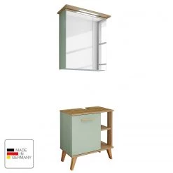 Pelipal Salle de bain Salvie II (2 éléments) - Avec éclairage - Sauge / Imitation chêne Riviera -Meubles de salle de bain Soldes 2022 1000225855 201016 14354500145 ICON DETAILS P000000001000225855 icon seal