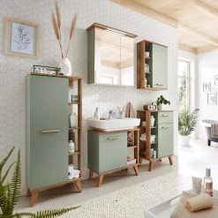 Pelipal Salle de bain Salvie VI (5 éléments) - Avec éclairage - Sauge / Imitation chêne Riviera -Meubles de salle de bain Soldes 2022 1000225856 201016 14355100161 MOOD DETAILS P000000001000225856 mood