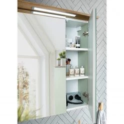 Pelipal Salle de bain Salvie VI (5 éléments) - Avec éclairage - Sauge / Imitation chêne Riviera -Meubles de salle de bain Soldes 2022 1000225856 201016 14355600174 DETAILS P000000001000225856