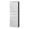 Fackelmann Armoire colonne Kara - Blanc / Anthracite -Meubles de salle de bain Soldes 2022 1000225898 200924 12083800016 IMAGE P000000001000225898
