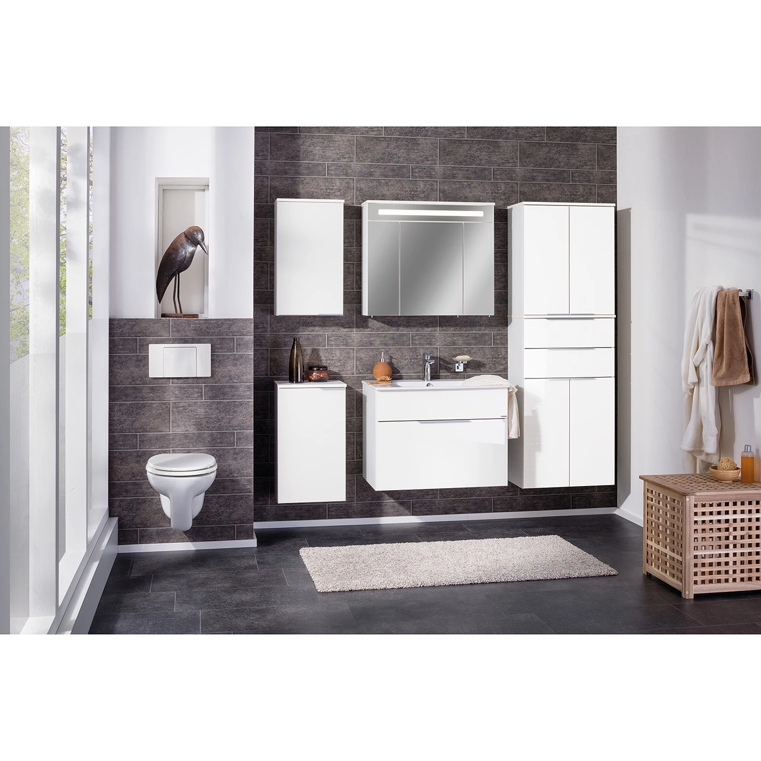 Fackelmann Armoire colonne Kara - Blanc 4 Fackelmann Armoire colonne Kara - Blanc – Image 2