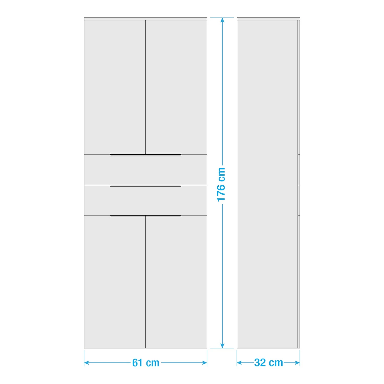 Fackelmann Armoire colonne Kara - Blanc 7 Fackelmann Armoire colonne Kara - Blanc – Image 5