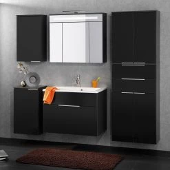 Fackelmann Armoire de toilette Kara - Avec éclairage - Anthracite -Meubles de salle de bain Soldes 2022 1000225906 200924 12084800029 MOOD DETAILS P000000001000225906 mood