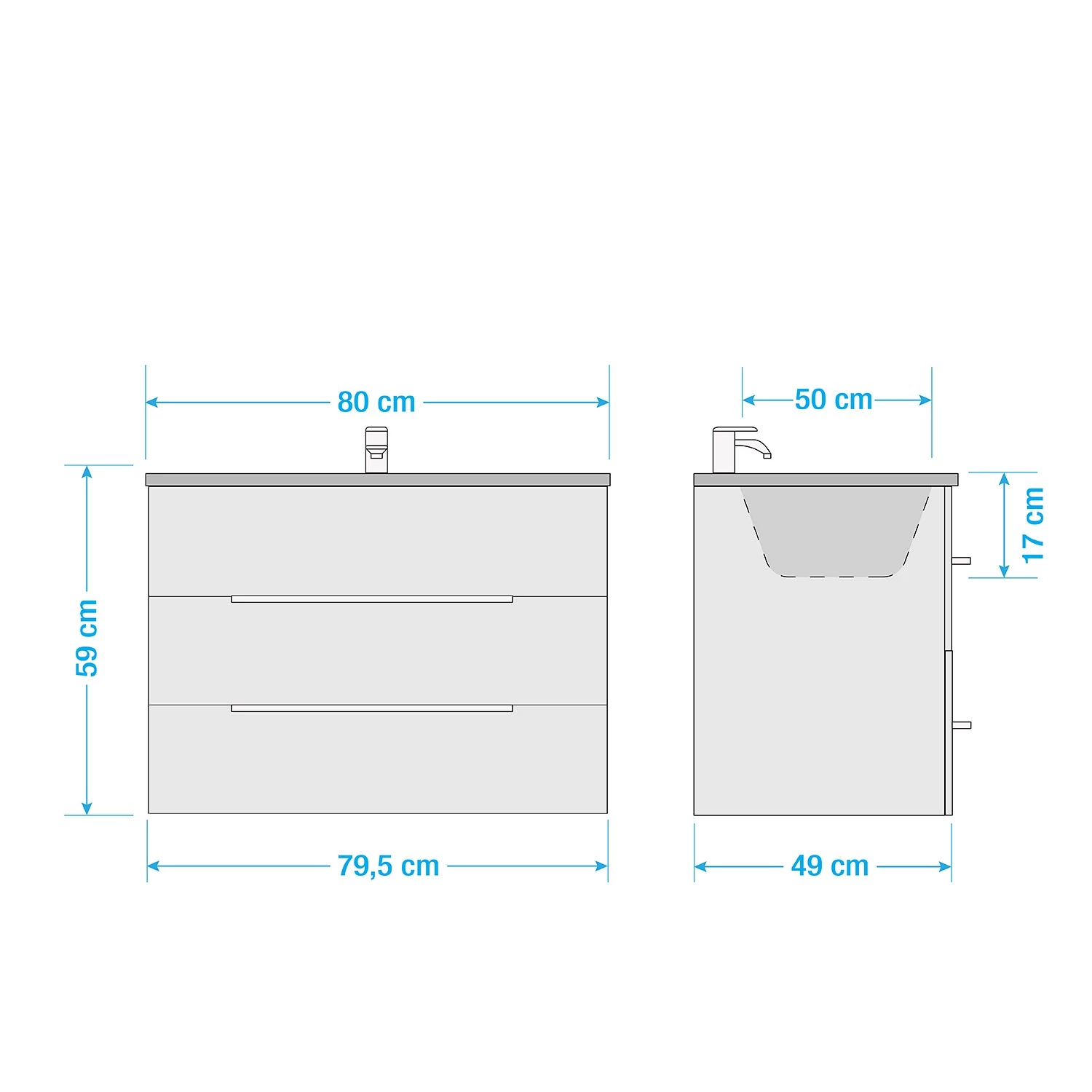 Fackelmann Meuble avec vasque Kara I - Anthracite 7 Fackelmann Meuble avec vasque Kara I - Anthracite – Image 5