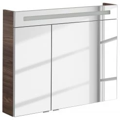 Fackelmann Armoire de toilette Clever I - Imitation orme foncé - Largeur : 90 cm