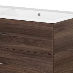 Fackelmann Meuble double vasque Clever - Imitation orme foncé -Meubles de salle de bain Soldes 2022 1000226242 200930 14090800190 DETAILS P000000001000226242