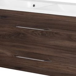 Fackelmann Meuble double vasque Clever - Imitation orme foncé -Meubles de salle de bain Soldes 2022 1000226242 200930 14090900191 DETAILS P000000001000226242