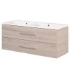 Fackelmann Meuble double vasque Clever - Imitation frêne