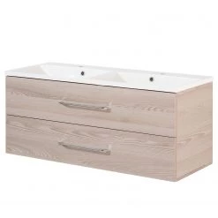 Fackelmann Meuble double vasque Clever - Imitation frêne