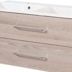 Fackelmann Meuble double vasque Clever - Imitation frêne -Meubles de salle de bain Soldes 2022 1000226244 200930 14092100204 DETAILS P000000001000226244