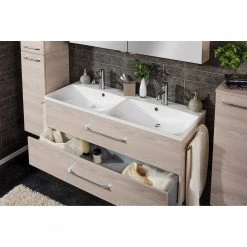 Fackelmann Meuble double vasque Clever - Imitation frêne -Meubles de salle de bain Soldes 2022 1000226244 200930 14092200205 DETAILS P000000001000226244