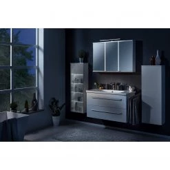 Fackelmann Colonne de salle de bain Lugano I - Éclairage intégré - Blanc - Butoir à gauche -Meubles de salle de bain Soldes 2022 1000226989 201021 13550100007 MOOD DETAILS P000000001000226989 mood