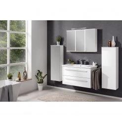 Fackelmann Colonne de salle de bain Lugano I - Éclairage intégré - Blanc - Butoir à gauche -Meubles de salle de bain Soldes 2022 1000226989 201021 13550300008 MOOD DETAILS P000000001000226989 mood