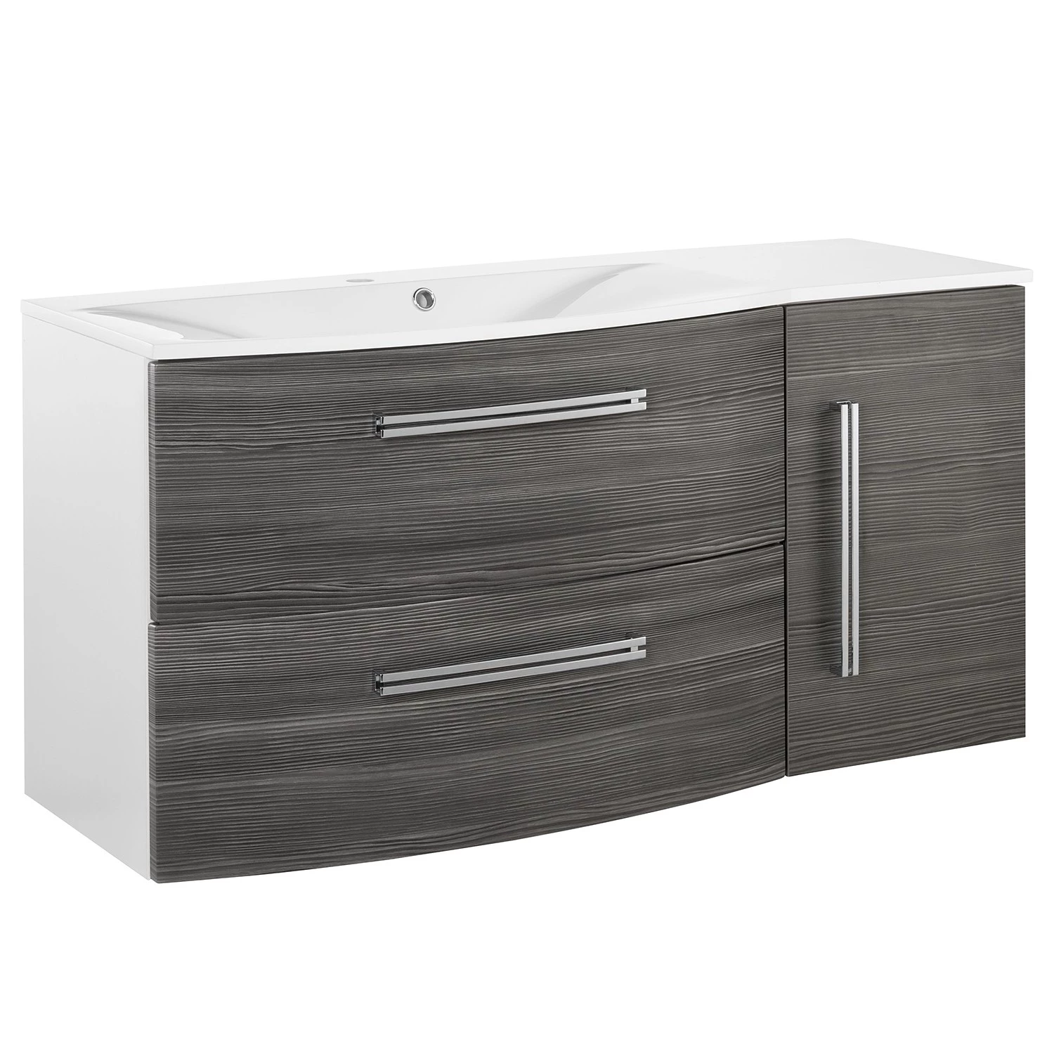 Fackelmann Meuble avec vasque Lugano IV - Imitation pin parasol anthracite / Blanc 3 Fackelmann Meuble avec vasque Lugano IV - Imitation pin parasol anthracite / Blanc
