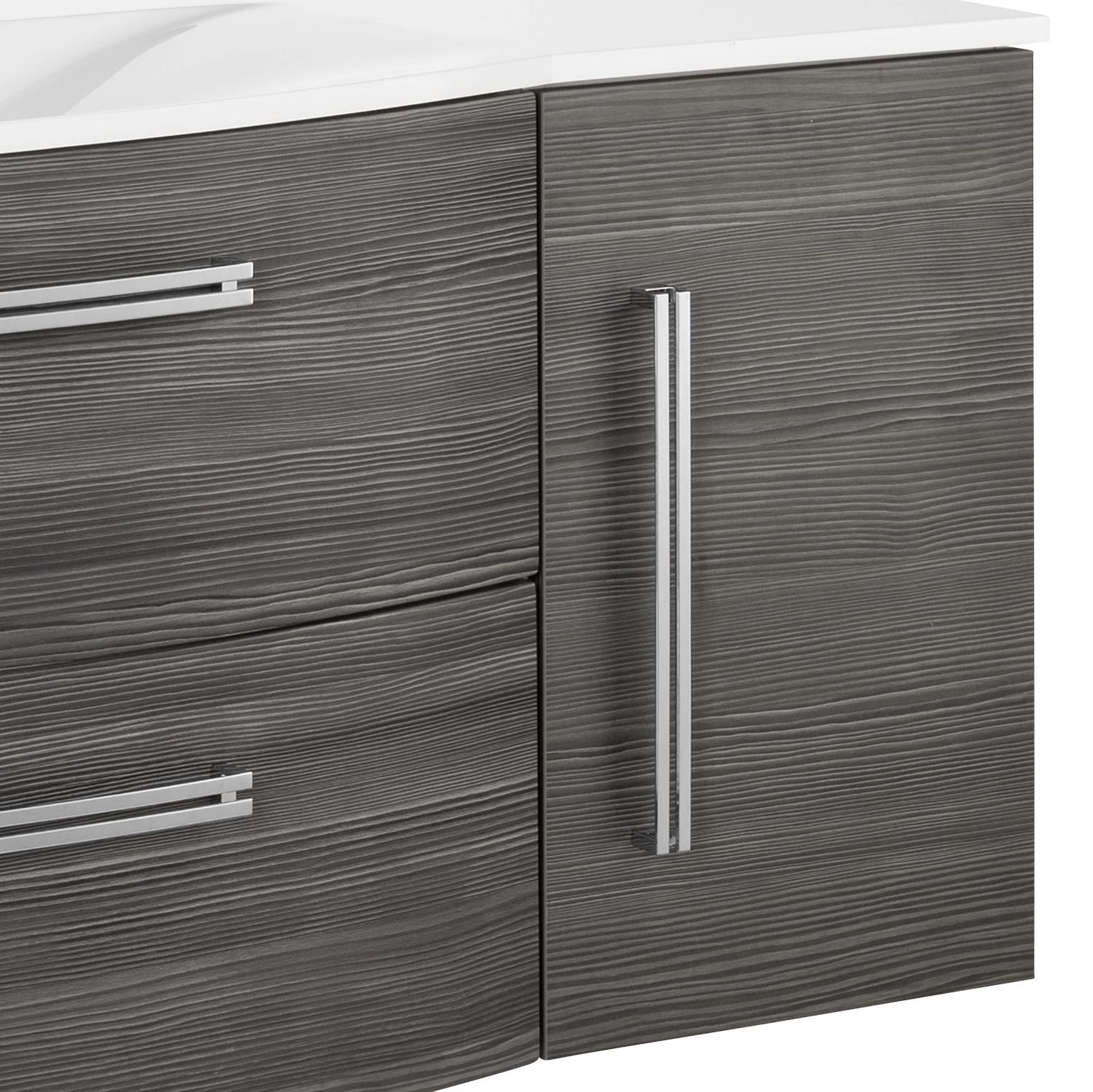 Fackelmann Meuble avec vasque Lugano IV - Imitation pin parasol anthracite / Blanc 5 Fackelmann Meuble avec vasque Lugano IV - Imitation pin parasol anthracite / Blanc – Image 3