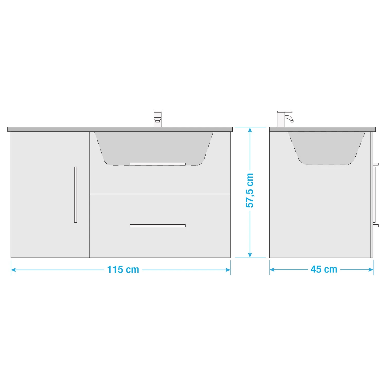 Fackelmann Meuble avec vasque Lugano IV - Imitation pin parasol anthracite / Blanc 9 Fackelmann Meuble avec vasque Lugano IV - Imitation pin parasol anthracite / Blanc – Image 7